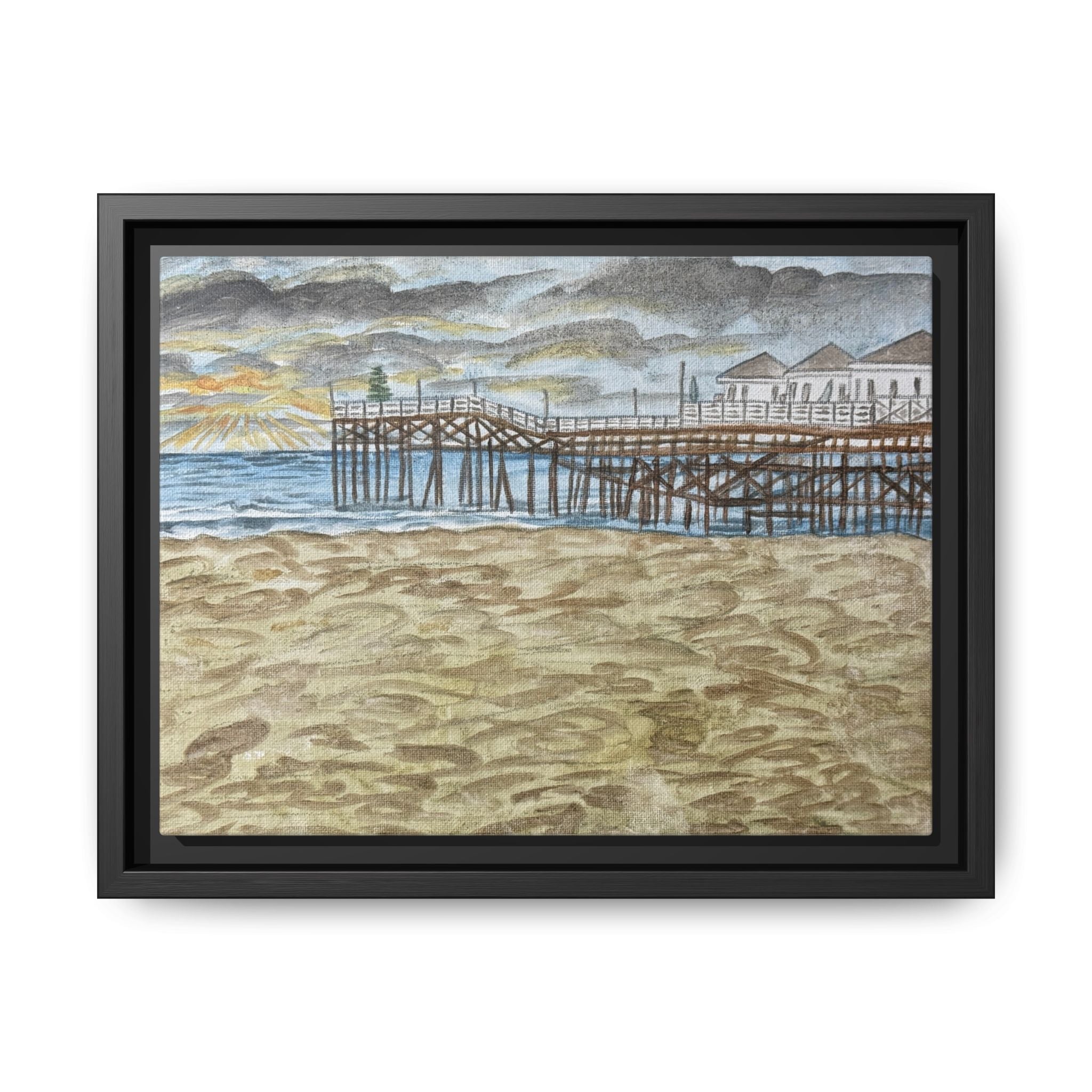 San Diego Crystal Pier, California - Day 105 - Pushing The Art Framed Canvas