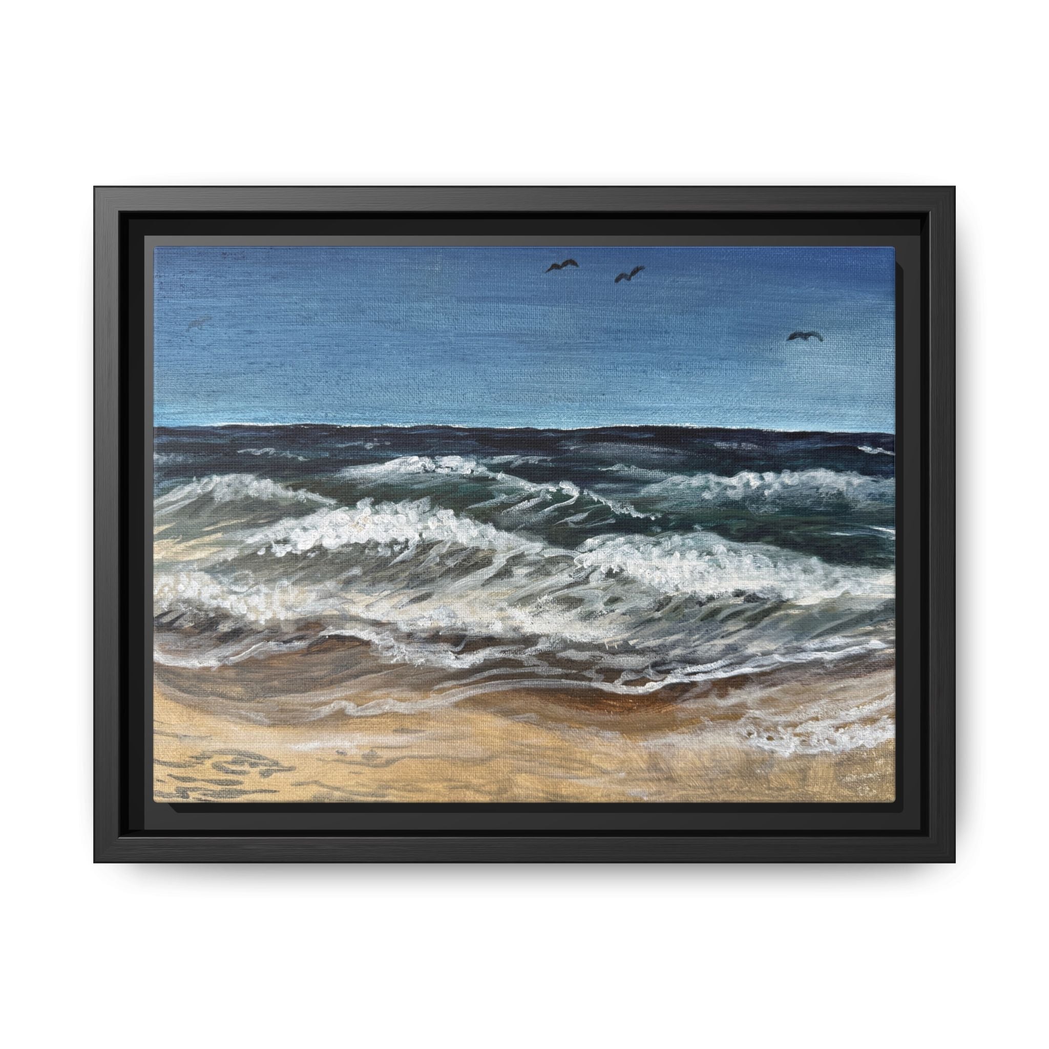 Bay Head, New Jersey - Pushing The Art Framed Canvas
