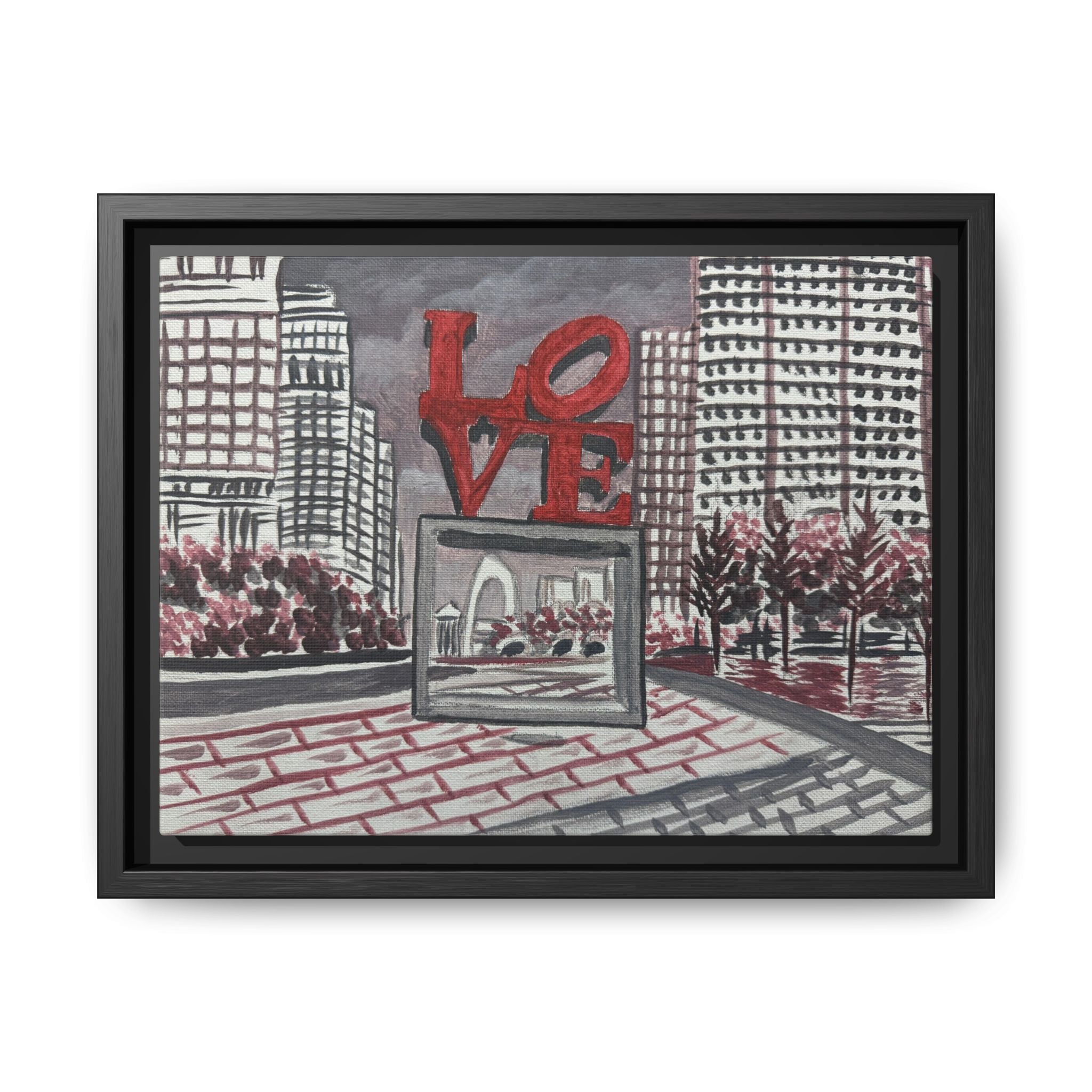 Love Park, Philadelphia, PA - Day 2- Pushing The Art Framed Canvas