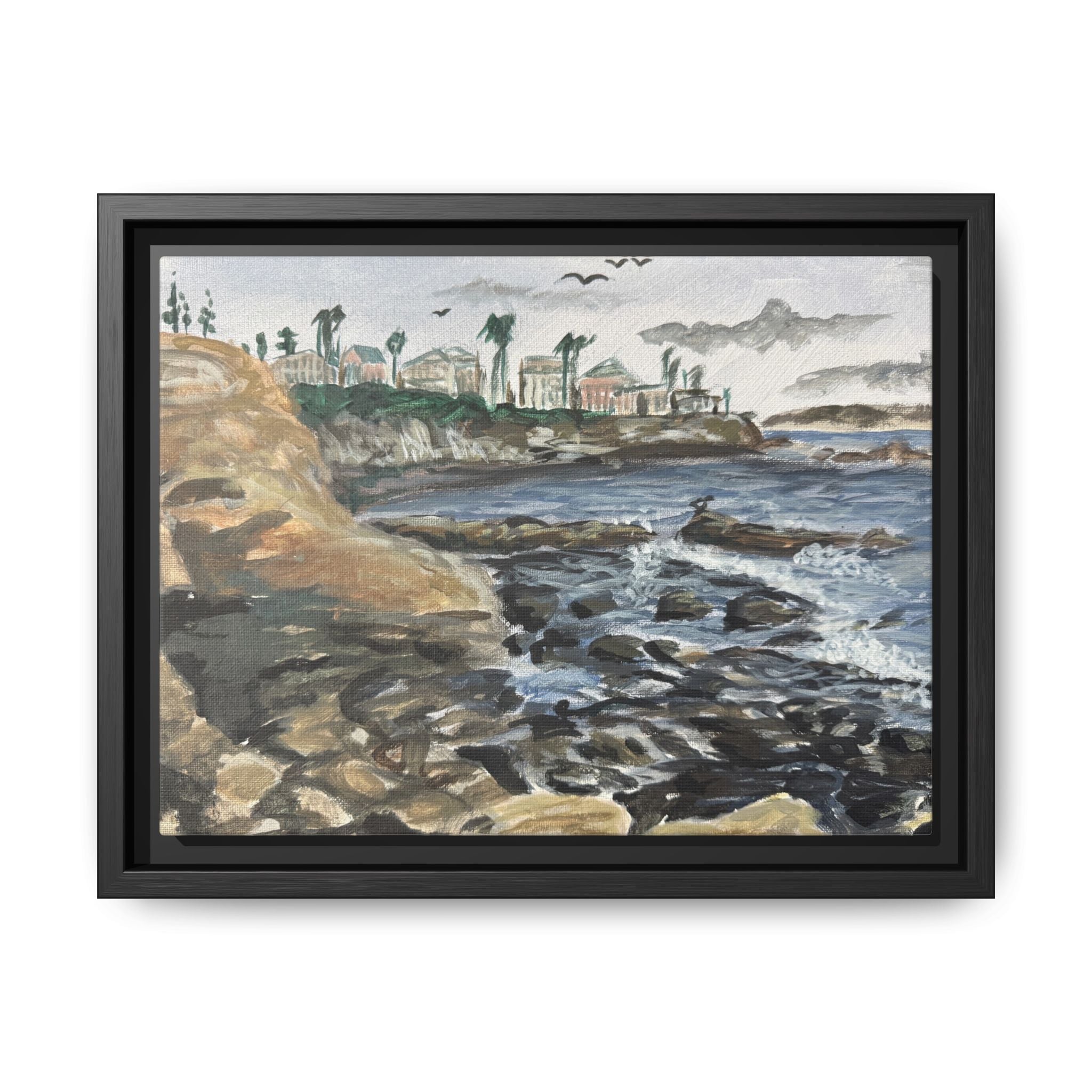 Bird Rock - Pushing The Art Framed Canvas