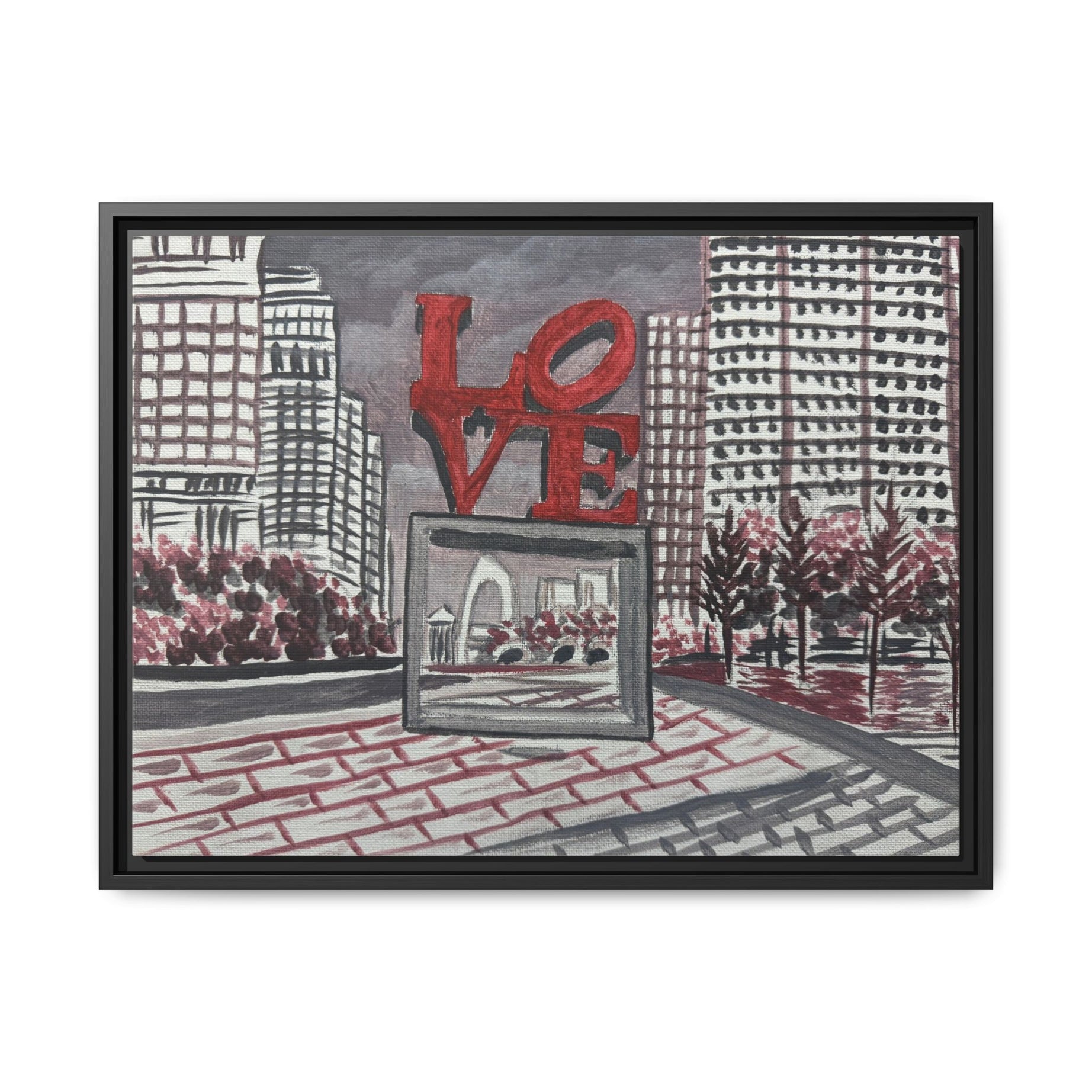Love Park, Philadelphia, PA - Day 2- Pushing The Art Framed Canvas