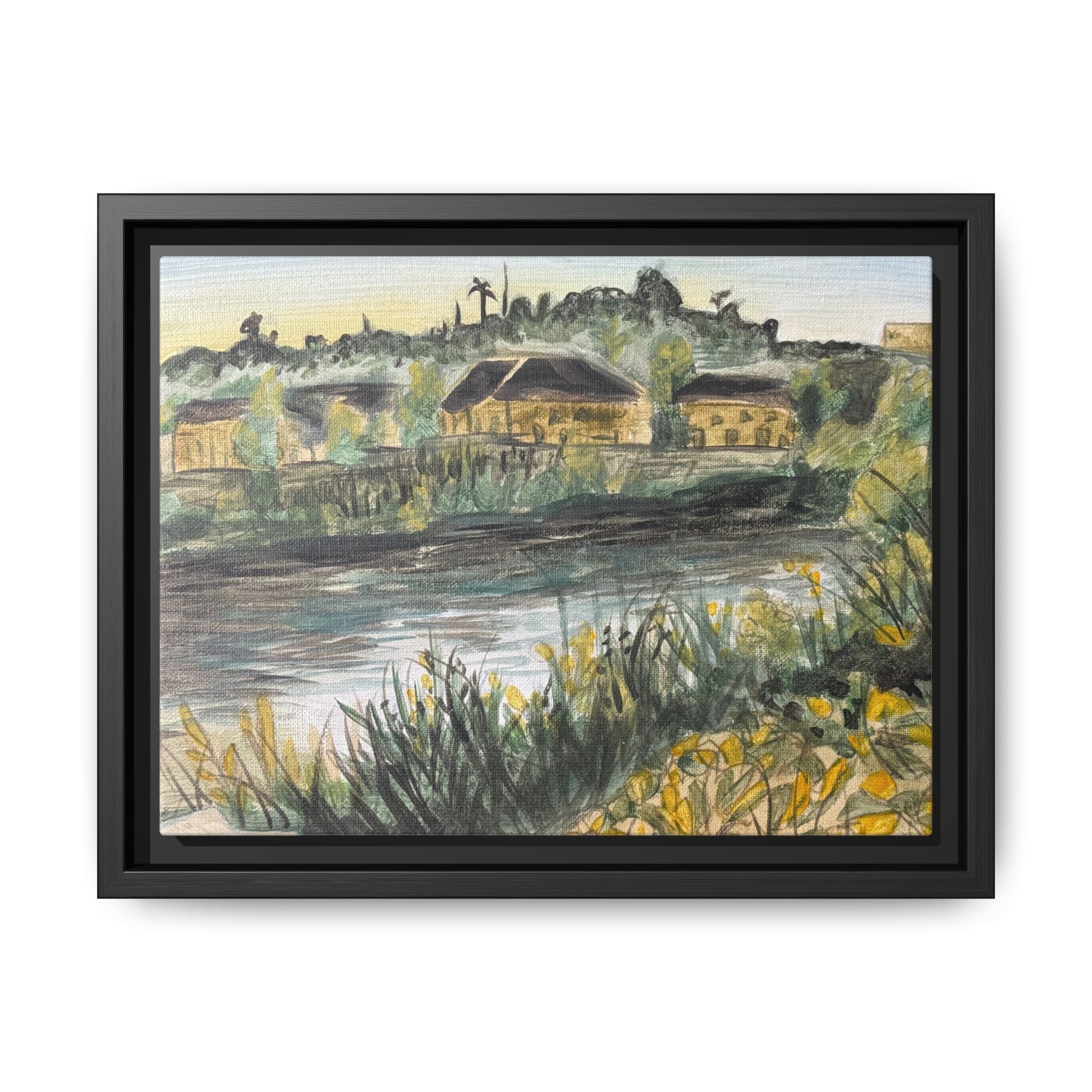 San Diego River, California - Day 104 - Pushing The Art Framed Canvas