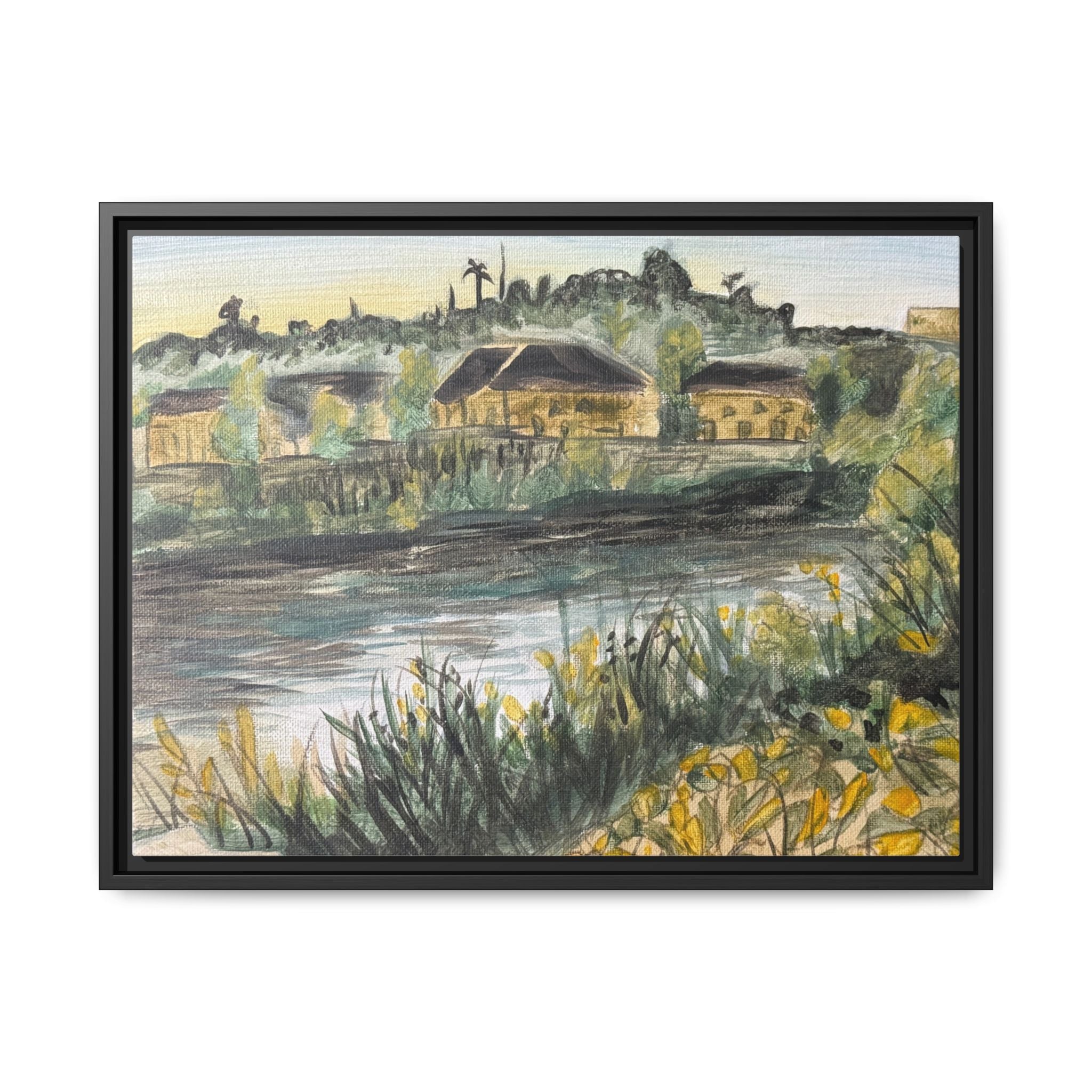 San Diego River, California - Day 104 - Pushing The Art Framed Canvas