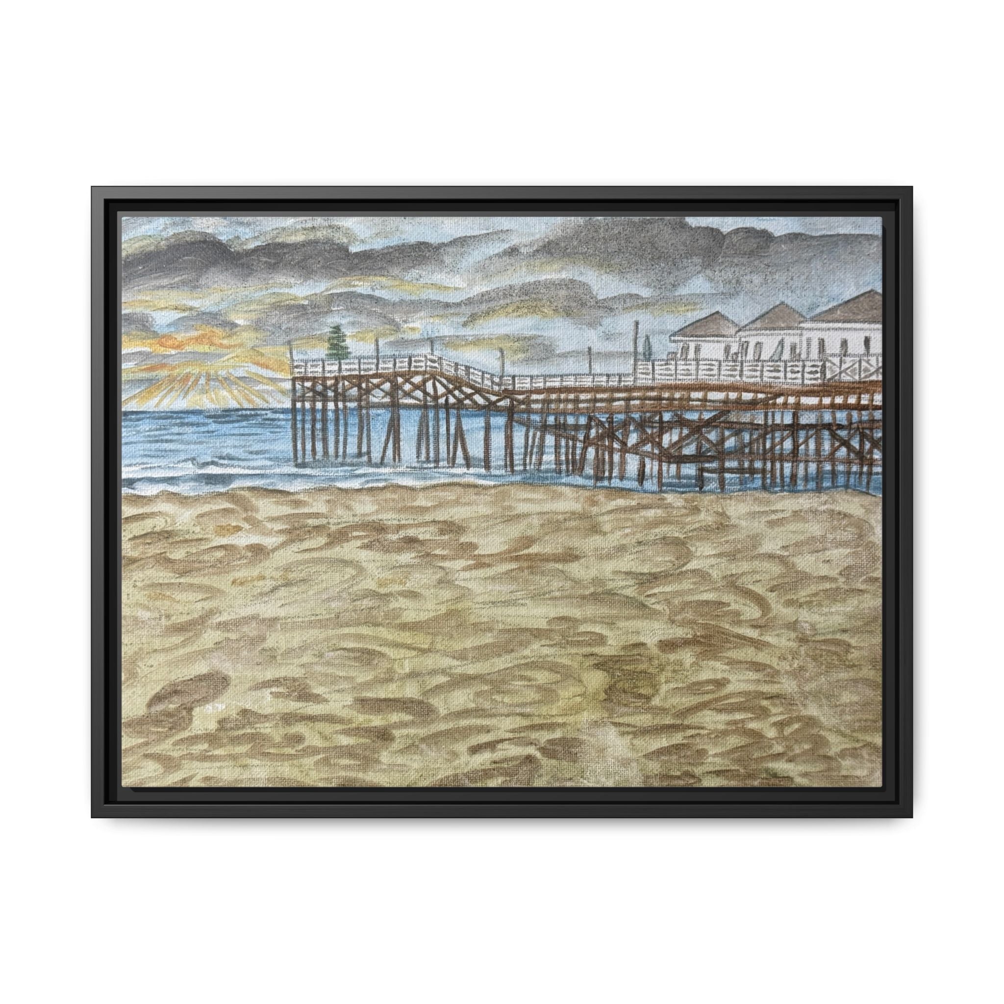 San Diego Crystal Pier, California - Day 105 - Pushing The Art Framed Canvas