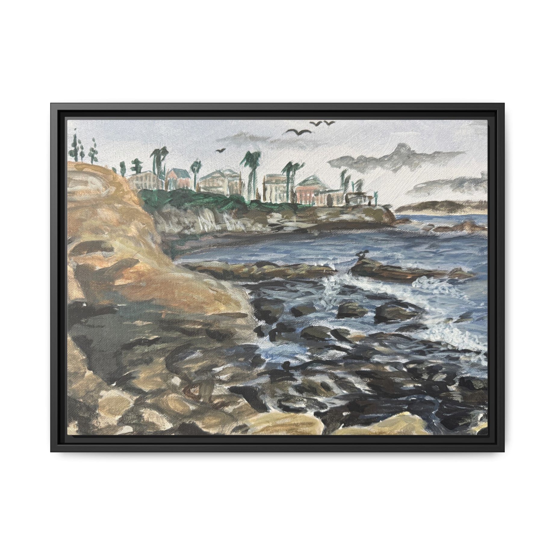 Bird Rock - Pushing The Art Framed Canvas