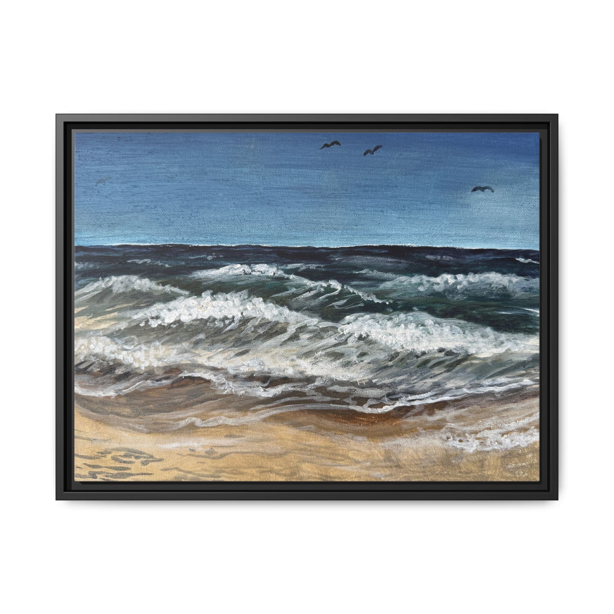 Bay Head, New Jersey - Pushing The Art Framed Canvas